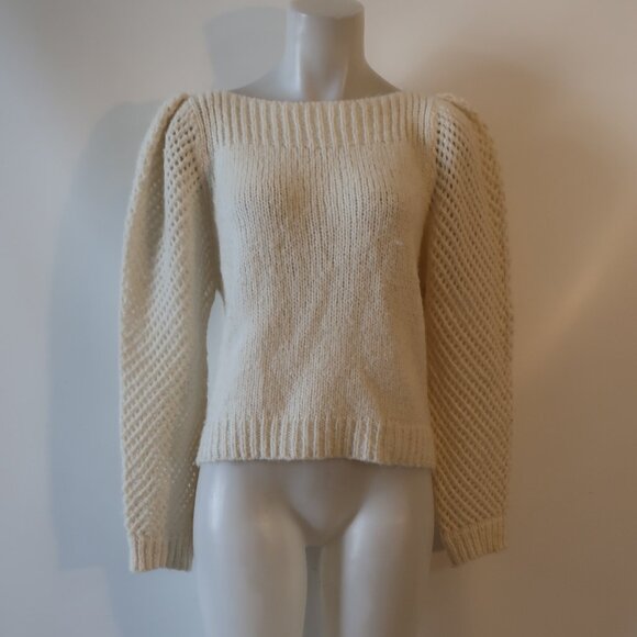 Womens LoveShackFancy Cream Knit Sweater Sz M - Picture 1 of 12